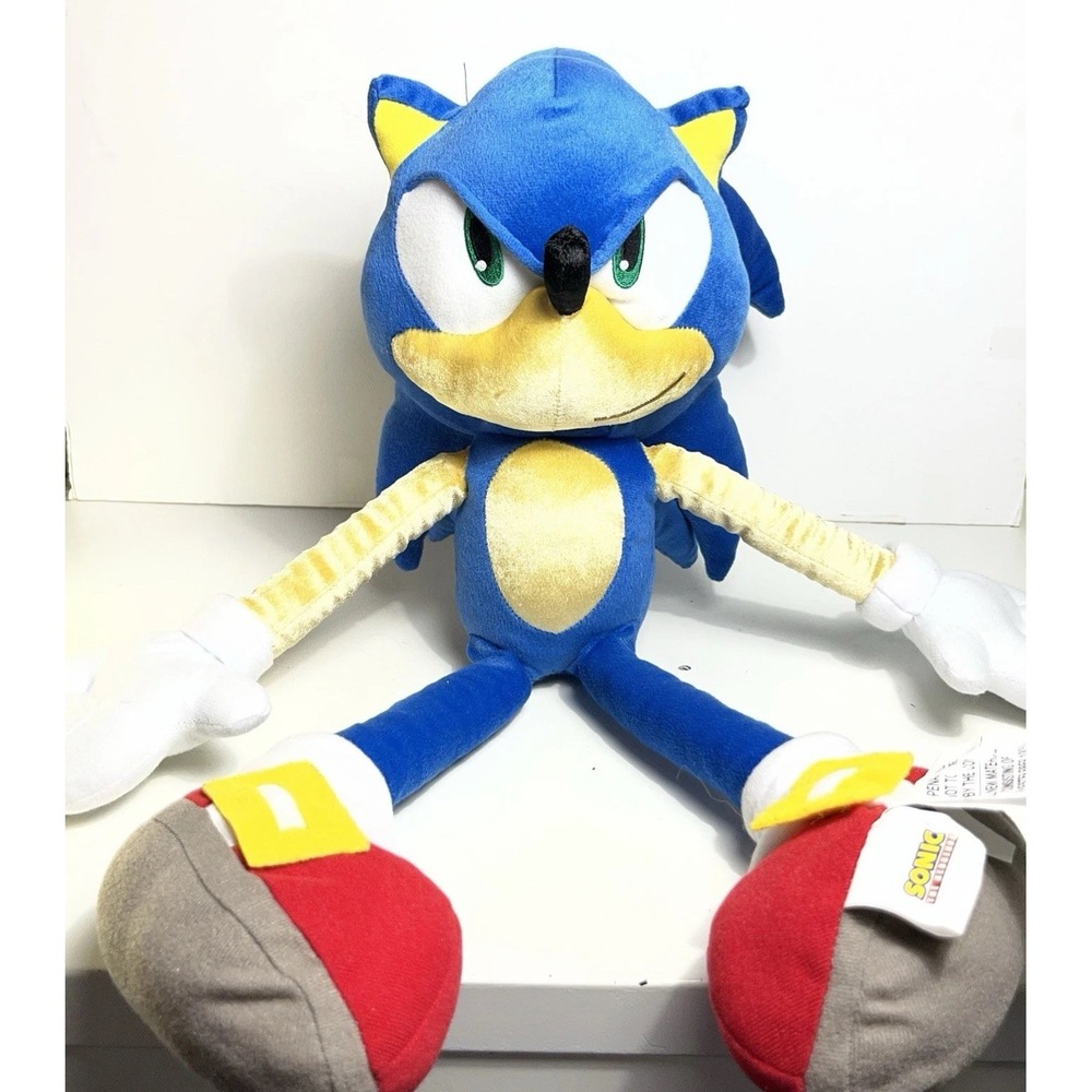 Big JUMBO LARGE 24"  Sonic the Hedgehog Plush Doll Stuffed Toy SEGA Perfect Cond